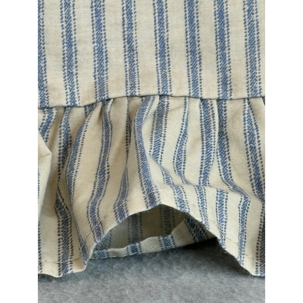 VTG Martex Standard Pillow Cover Sham Ticking Blue Stripe Ruffled  Standard Size